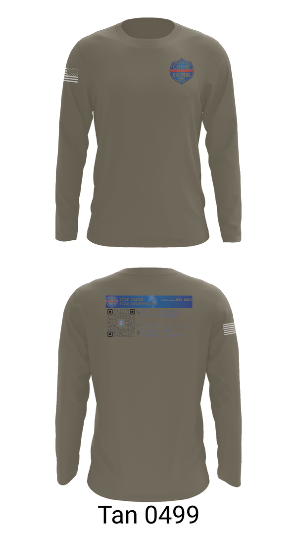 Long Sleeve Performance Shirt, CrimeStoppers Honolulu, Police, Teamtime, Team time, sublimation, custom sports apparel, team uniforms, spirit wear, spiritwear, sports uniforms, custom shirts, team store, custom team store, fundraiser sports, apparel fundraiser