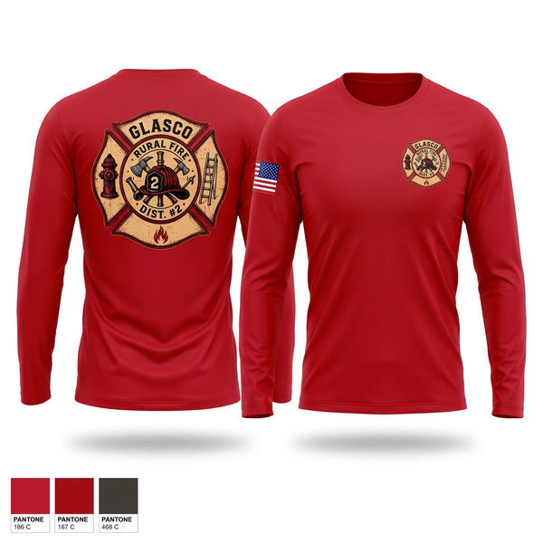 Long Sleeve Performance Shirt, Glasco Rural Fire District #2, Fire Department, Teamtime, Team time, sublimation, custom sports apparel, team uniforms, spirit wear, spiritwear, sports uniforms, custom shirts, team store, custom team store, fundraiser sports, apparel fundraiser