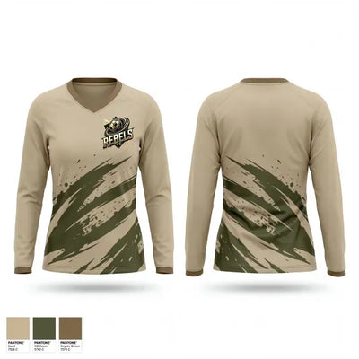 Rebels FC 30854806 Women's Long Sleeve V-neck Shirt - 3
