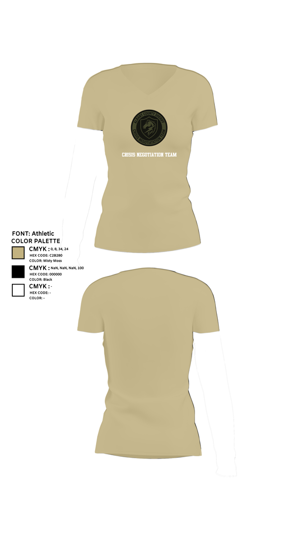 Womens Short Sleeve Vneck Shirt, Crisis negotiation team, , Teamtime, Team time, sublimation, custom sports apparel, team uniforms, spirit wear, spiritwear, sports uniforms, custom shirts, team store, custom team store, fundraiser sports, apparel fundraiser