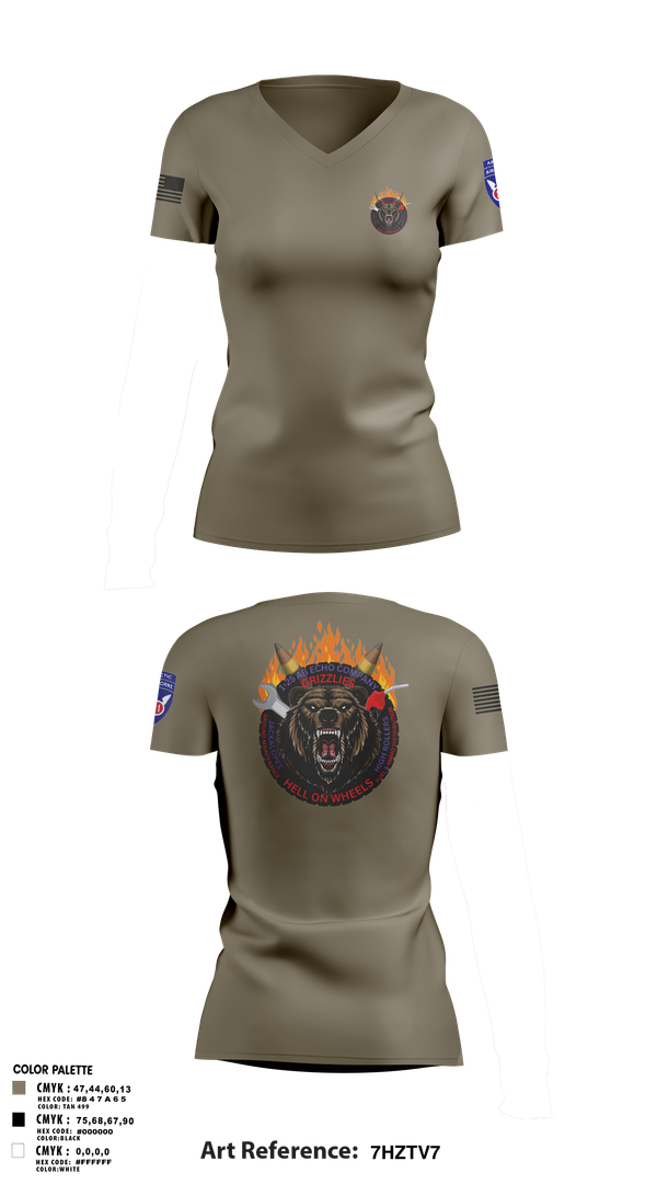 Womens Short Sleeve Vneck Shirt, E co 1/25, Army, Teamtime, Team time, sublimation, custom sports apparel, team uniforms, spirit wear, spiritwear, sports uniforms, custom shirts, team store, custom team store, fundraiser sports, apparel fundraiser