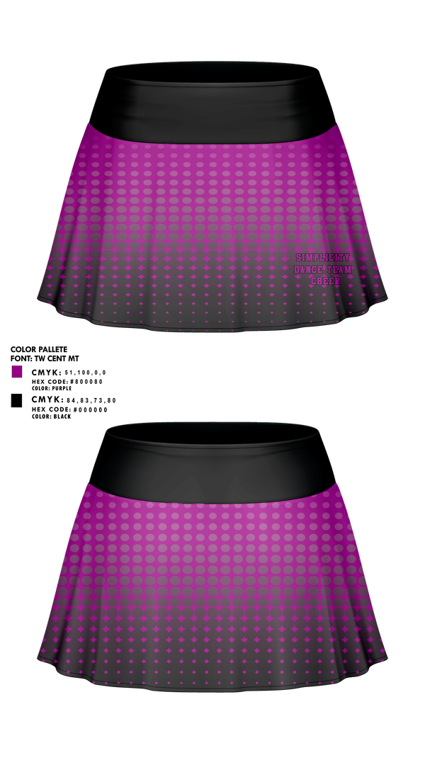 Skort, Simplicity Dance Team, Cheer, Teamtime, Team time, sublimation, custom sports apparel, team uniforms, spirit wear, spiritwear, sports uniforms, custom shirts, team store, custom team store, fundraiser sports, apparel fundraiser