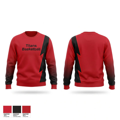 Crew Neck Sweatshirt, Titans Basketball, Men's Basketball, Teamtime, Team time, sublimation, custom sports apparel, team uniforms, spirit wear, spiritwear, sports uniforms, custom shirts, team store, custom team store, fundraiser sports, apparel fundraiser