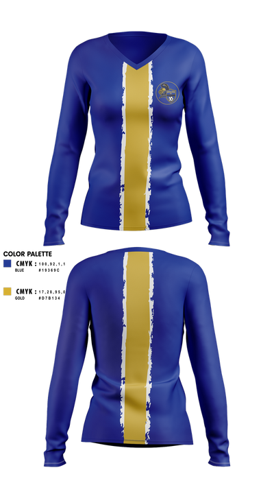 Gholson F.C. 37024901 Women's Long Sleeve V-neck Shirt - 2
