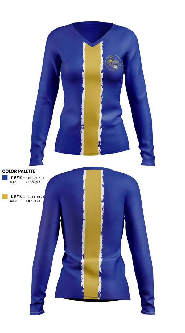 Womens Long Sleeve Vneck Shirt, Gholson F.C., Men's Soccer, Teamtime, Team time, sublimation, custom sports apparel, team uniforms, spirit wear, spiritwear, sports uniforms, custom shirts, team store, custom team store, fundraiser sports, apparel fundraiser