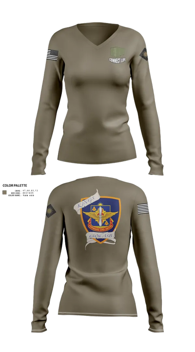 640th ASB Bravo Company 67727556 Women's Long Sleeve V-neck Shirt - 22