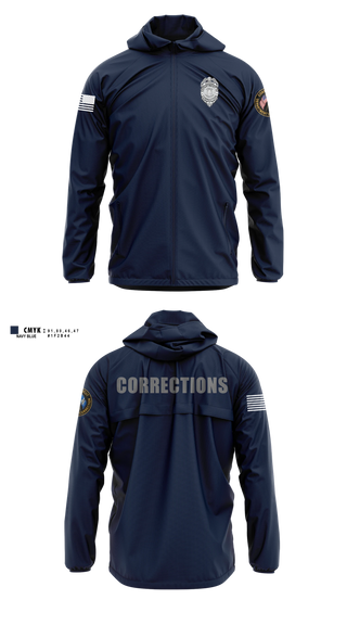 Windbreaker, Connecticut department of corrections, Police, Teamtime, Team time, sublimation, custom sports apparel, team uniforms, spirit wear, spiritwear, sports uniforms, custom shirts, team store, custom team store, fundraiser sports, apparel fundraiser