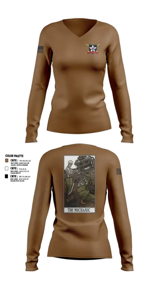 Womens Long Sleeve Vneck Shirt, 2ID DIVARTY, Army, Teamtime, Team time, sublimation, custom sports apparel, team uniforms, spirit wear, spiritwear, sports uniforms, custom shirts, team store, custom team store, fundraiser sports, apparel fundraiser