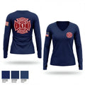 Carbon Volunteer Fire Department 31957643 Women's Long Sleeve V-neck Shirt - 1
