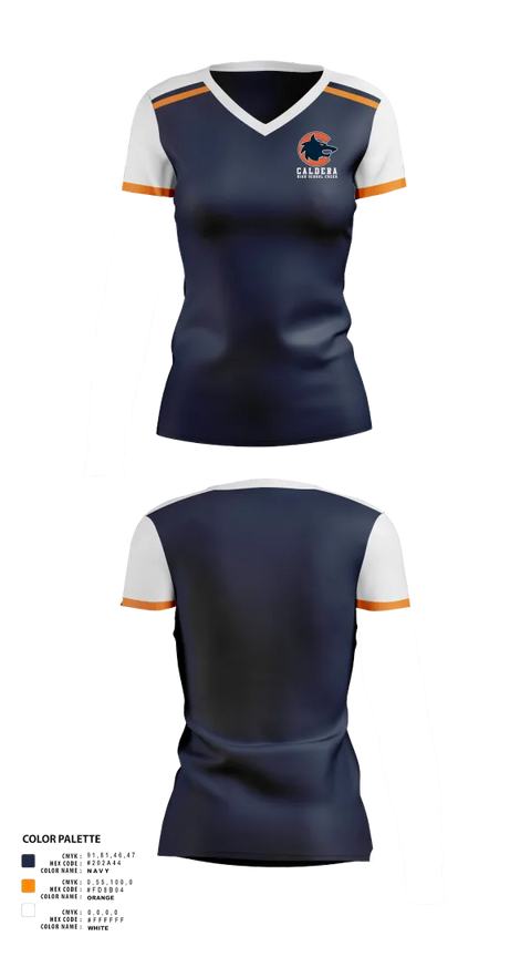 Womens Short Sleeve Vneck Shirt, Caldera High School Cheer, Cheer, Teamtime, Team time, sublimation, custom sports apparel, team uniforms, spirit wear, spiritwear, sports uniforms, custom shirts, team store, custom team store, fundraiser sports, apparel fundraiser