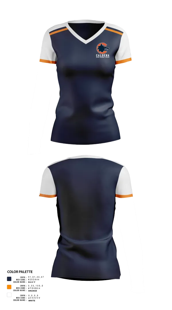 Womens Short Sleeve Vneck Shirt, Caldera High School Cheer, Cheer, Teamtime, Team time, sublimation, custom sports apparel, team uniforms, spirit wear, spiritwear, sports uniforms, custom shirts, team store, custom team store, fundraiser sports, apparel fundraiser