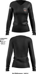 University Hospitals Protective Services 16435901 Women's Long Sleeve V-neck Shirt - 2