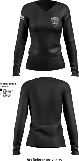 Womens Long Sleeve Vneck Shirt, University Hospitals Protective Services, , Teamtime, Team time, sublimation, custom sports apparel, team uniforms, spirit wear, spiritwear, sports uniforms, custom shirts, team store, custom team store, fundraiser sports, apparel fundraiser