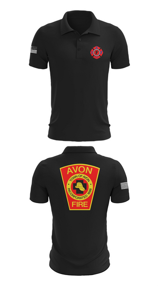 Short Sleeve Performance Polo, Avon Fire Department, Fire Department, Teamtime, Team time, sublimation, custom sports apparel, team uniforms, spirit wear, spiritwear, sports uniforms, custom shirts, team store, custom team store, fundraiser sports, apparel fundraiser