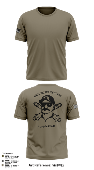 Old School Cotton Feel Shirt, HHB 2-319 AFAR, Army, Teamtime, Team time, sublimation, custom sports apparel, team uniforms, spirit wear, spiritwear, sports uniforms, custom shirts, team store, custom team store, fundraiser sports, apparel fundraiser