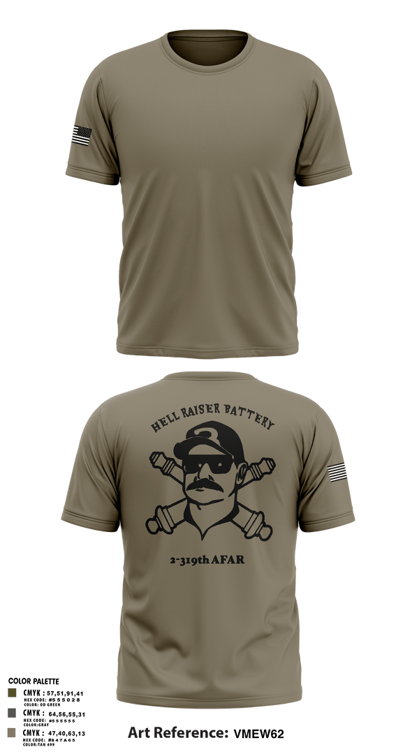 Old School Cotton Feel Shirt, HHB 2-319 AFAR, Army, Teamtime, Team time, sublimation, custom sports apparel, team uniforms, spirit wear, spiritwear, sports uniforms, custom shirts, team store, custom team store, fundraiser sports, apparel fundraiser