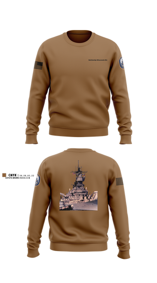 Crew Neck Sweatshirt, Battleship Wisconsin Div, Navy, Teamtime, Team time, sublimation, custom sports apparel, team uniforms, spirit wear, spiritwear, sports uniforms, custom shirts, team store, custom team store, fundraiser sports, apparel fundraiser