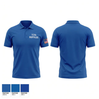 Short Sleeve Performance Polo, 1-17th buffalos, Army, Teamtime, Team time, sublimation, custom sports apparel, team uniforms, spirit wear, spiritwear, sports uniforms, custom shirts, team store, custom team store, fundraiser sports, apparel fundraiser