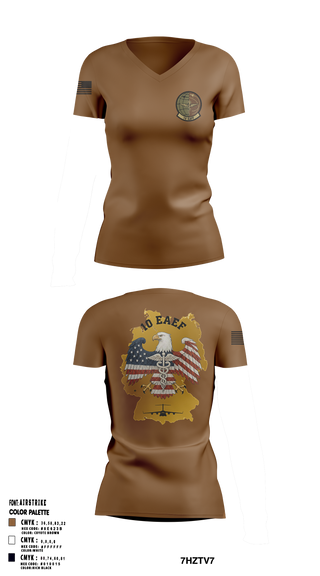 10th Expeditionary Aeromedical Evacuation Flight (10th EAEF/26.1) 21411878 Women's Short Sleeve V-neck Shirt - 1