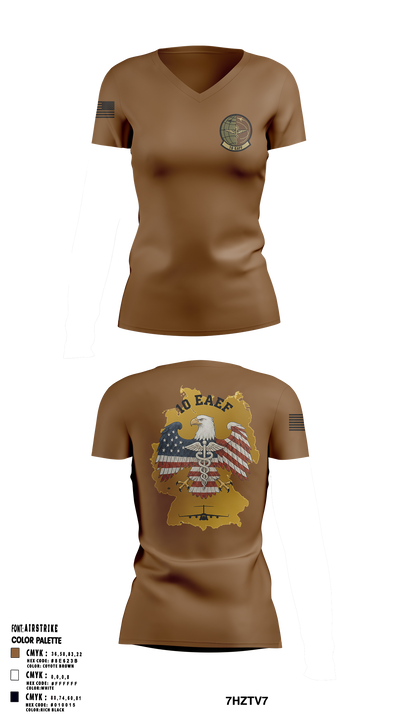 10th Expeditionary Aeromedical Evacuation Flight (10th EAEF/26.1) 21411878 Women's Short Sleeve V-neck Shirt - 1