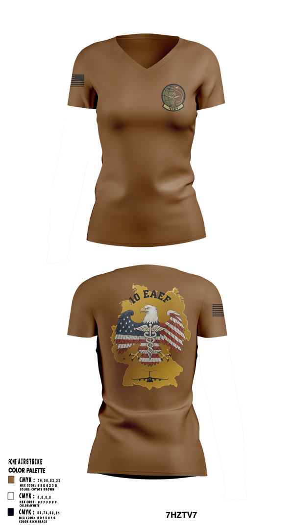 10th Expeditionary Aeromedical Evacuation Flight (10th EAEF/26.1) 21411878 Women's Short Sleeve V-neck Shirt - 1