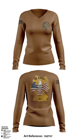 10th Expeditionary Aeromedical Evacuation Flight (10th EAEF/26.1) 21411878 Women's Long Sleeve V-neck Shirt - 1
