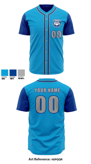 Bulldogs Full Button Baseball Jersey - 1