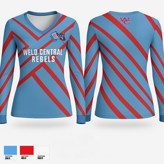 Weld Central Rebels 37554219 Women's Long Sleeve V-neck Shirt - 1