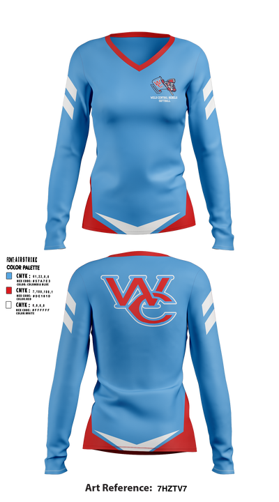 Weld Central Rebels 37554219 Women's Long Sleeve V-neck Shirt - 1
