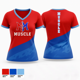 MUSCLE 30882996 Women's Short Sleeve V-neck Shirt - 1