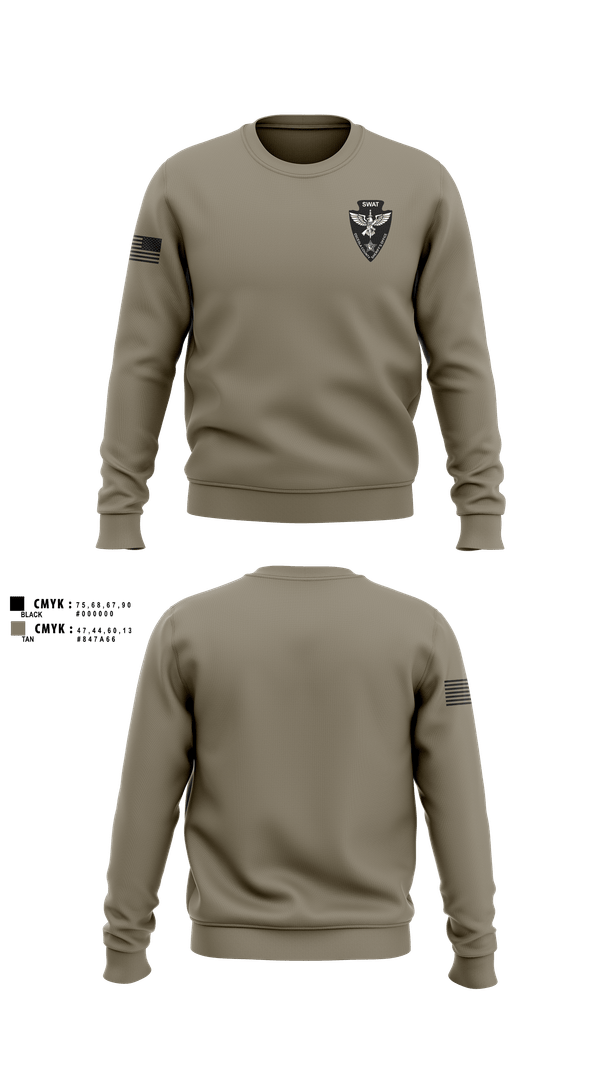 Crew Neck Sweatshirt, Osceola County SWAT, Police, Teamtime, Team time, sublimation, custom sports apparel, team uniforms, spirit wear, spiritwear, sports uniforms, custom shirts, team store, custom team store, fundraiser sports, apparel fundraiser