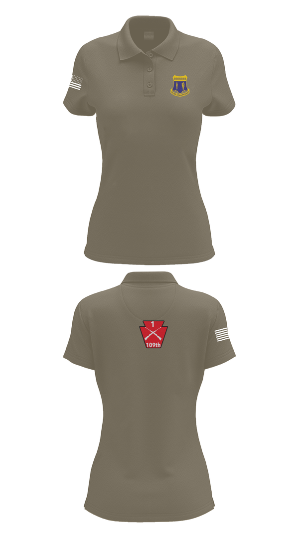 Womens Short Sleeve Performance Polo, A co 1/109, National Guard, Teamtime, Team time, sublimation, custom sports apparel, team uniforms, spirit wear, spiritwear, sports uniforms, custom shirts, team store, custom team store, fundraiser sports, apparel fundraiser