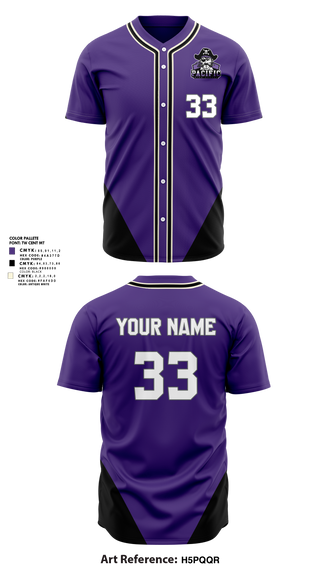 Pacific Pirates 8368149 Full Button Baseball Jersey - 1