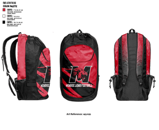 Gear Bag, Monroe Lions Football, , Teamtime, Team time, sublimation, custom sports apparel, team uniforms, spirit wear, spiritwear, sports uniforms, custom shirts, team store, custom team store, fundraiser sports, apparel fundraiser