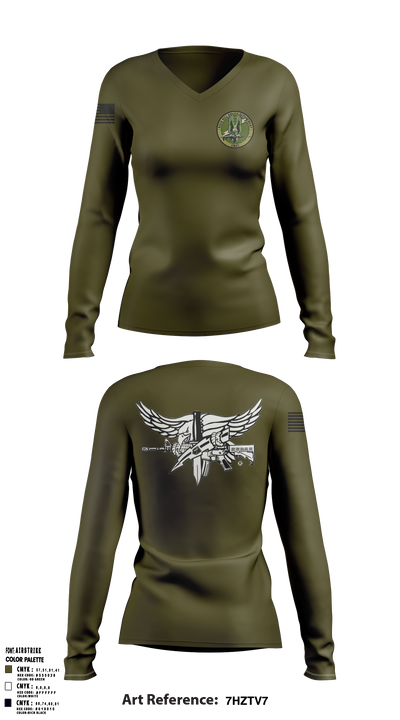 RHSWAT 31076673 Women's Long Sleeve V-neck Shirt - 1