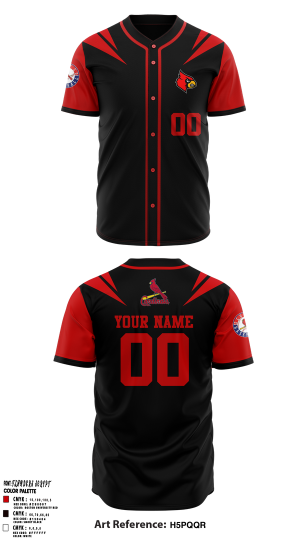 Scott co. Cardinals 41527624 Full Button Baseball Jersey - 1