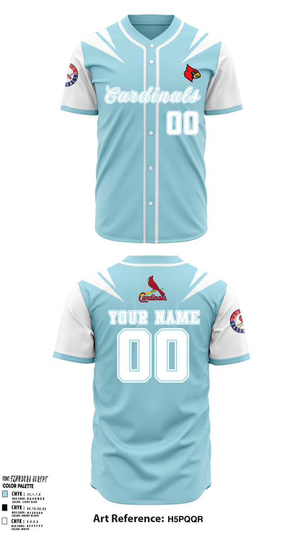Scott co. Cardinals 41527624 Full Button Baseball Jersey -2