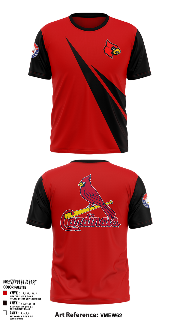 Scott co. Cardinals 41527624 Short Sleeve Performance Shirt - 1