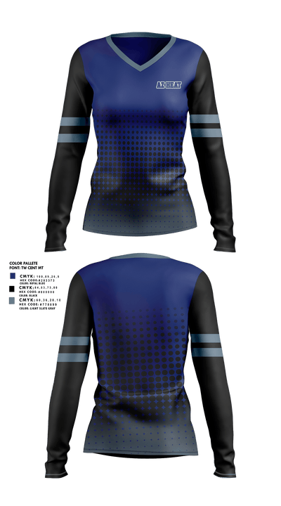 AZ Heat 67095530 Women's Long Sleeve V-neck Shirt - 1