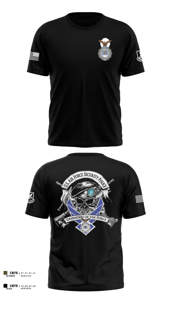 101st security forces 80957494 Short Sleeve Performance Shirt - 1