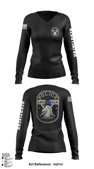 LMPD-Hostage Negotiations Team (HNT) 60007397 Women's Long Sleeve V-neck Shirt - 1