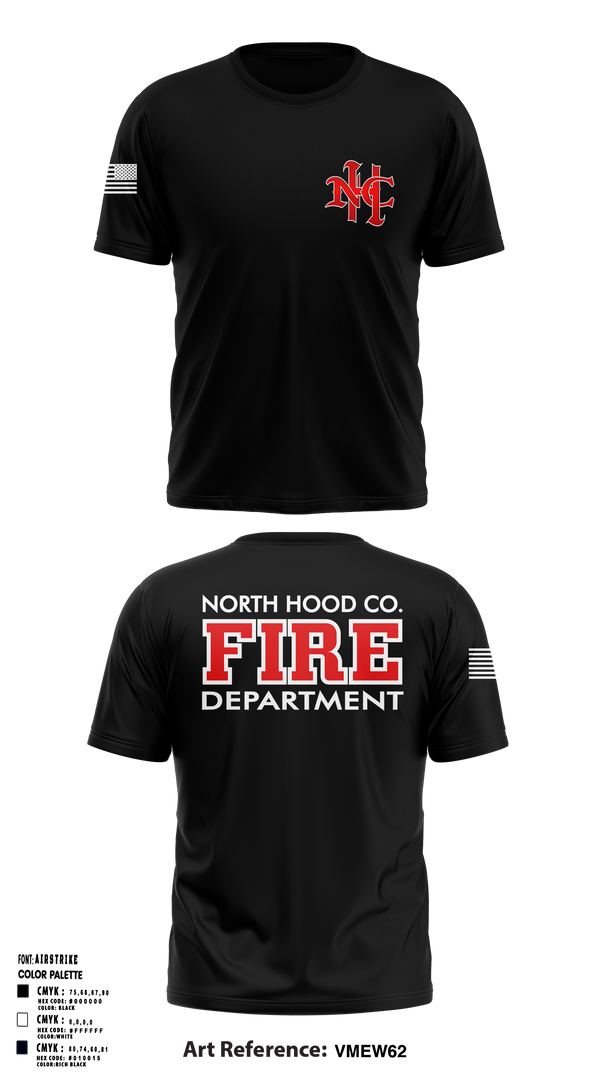 North Hood County Volunteer Fire Department 63771808 Old School Cotton Feel Shirt - 1