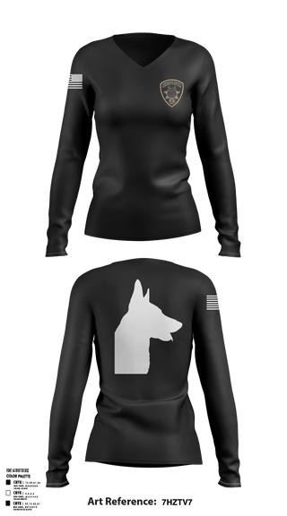 Onondaga County Sheriff's Office K9 30086851 Women's Long Sleeve V-neck Shirt - 1