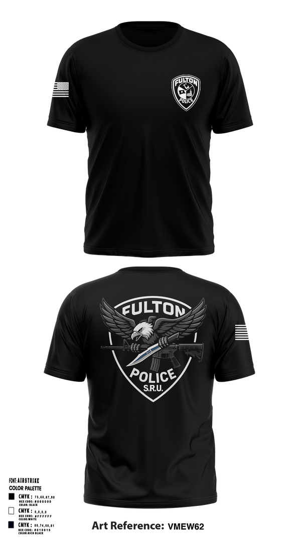 Fulton Police Department 27138775 Old School Cotton Feel Shirt - 1