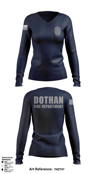 Dothan Fire Department  Women's Long Sleeve V-neck Shirt - 1