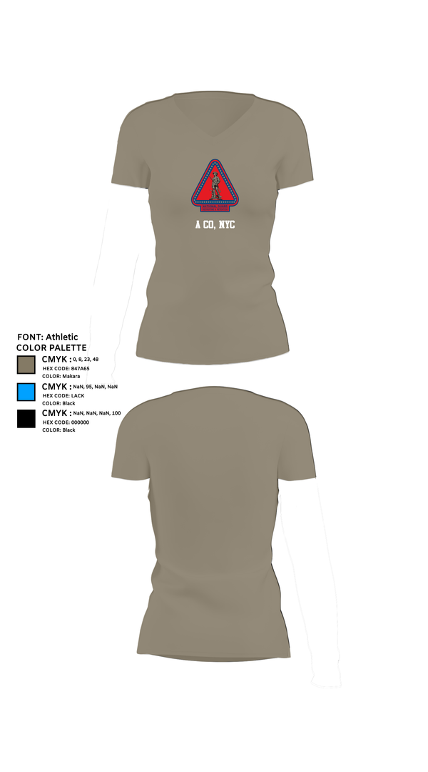Womens Short Sleeve Vneck Shirt, A Co, NYC, , Teamtime, Team time, sublimation, custom sports apparel, team uniforms, spirit wear, spiritwear, sports uniforms, custom shirts, team store, custom team store, fundraiser sports, apparel fundraiser