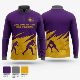 Quarter Zip Jacket, Grand Island High School Wrestling, Wrestling, Teamtime, Team time, sublimation, custom sports apparel, team uniforms, spirit wear, spiritwear, sports uniforms, custom shirts, team store, custom team store, fundraiser sports, apparel fundraiser