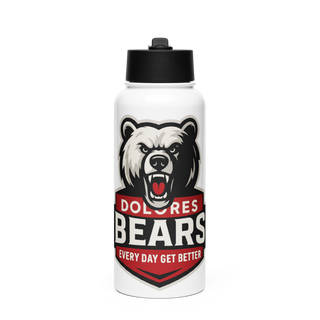 Dolores Bears Stainless Steel Water Bottle with a Straw Lid
