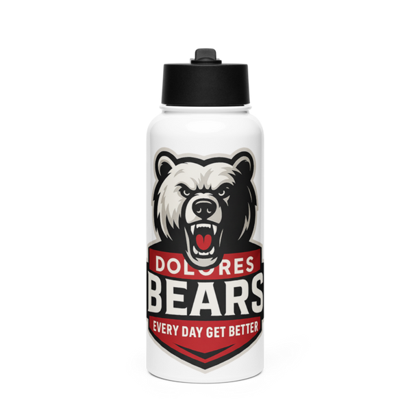 Dolores Bears Stainless Steel Water Bottle with a Straw Lid
