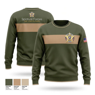Crew Neck Sweatshirt, Spiritual Forces The Lords Army, National Guard, Teamtime, Team time, sublimation, custom sports apparel, team uniforms, spirit wear, spiritwear, sports uniforms, custom shirts, team store, custom team store, fundraiser sports, apparel fundraiser